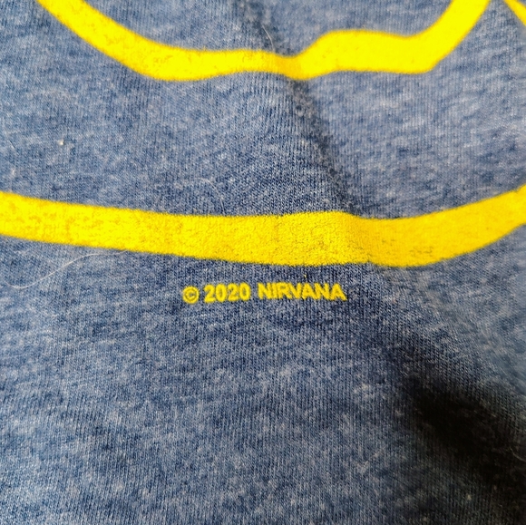 Nirvana Band Shirt Size Small Blue Big Logo Short Sleeve Crewneck Licensed Tee - Picture 3 of 10
